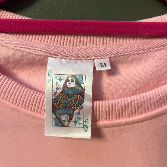 QUEEN OF SPARKLES Pink Fringe Sweater - Picture 3 of 7